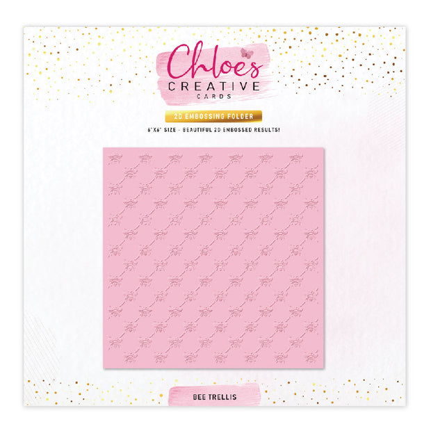 Chloes Creative Cards Bee Trellis 6x6 Embossing Folder