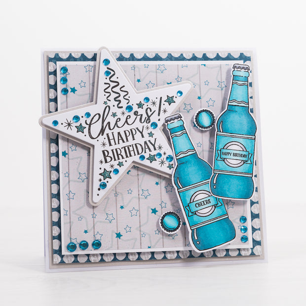 Chloes Creative Cards Photopolymer Stamp Set - Cheers Happy Birthday Star