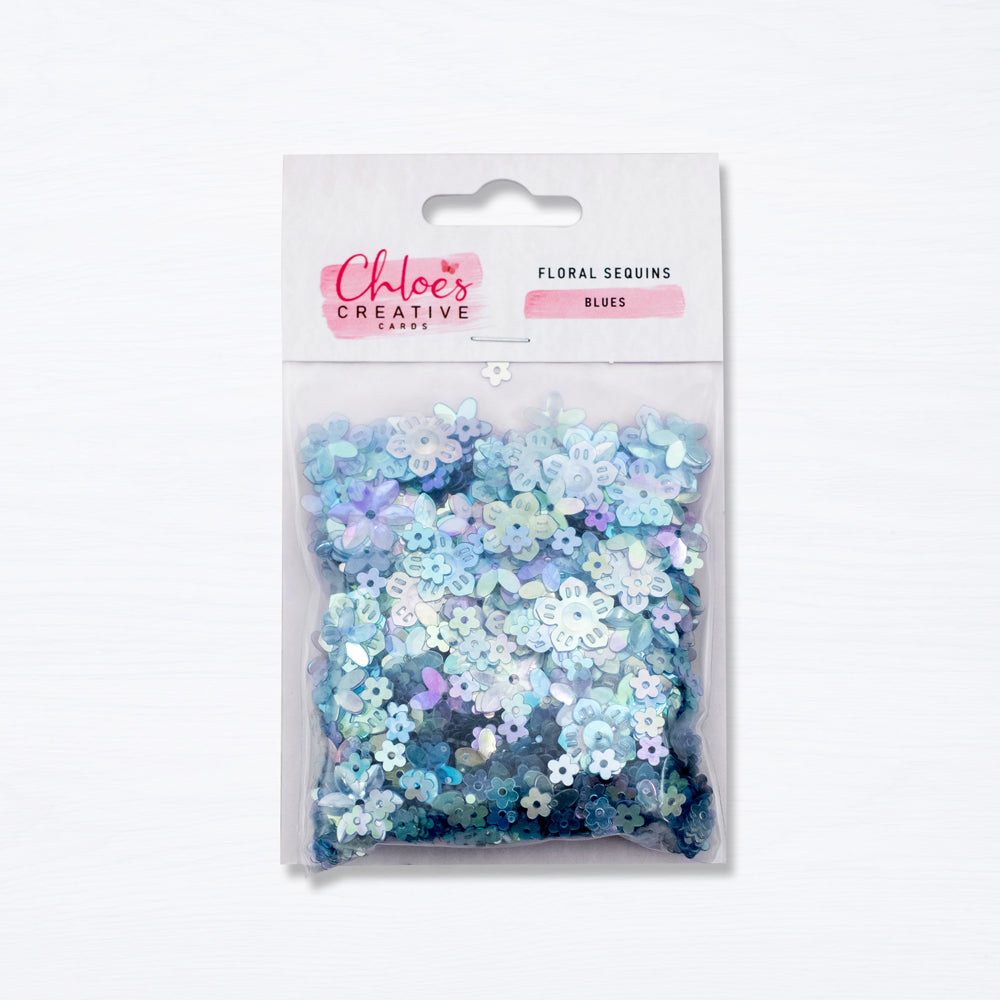 Chloes Creative Cards Blumenpailletten - Blau