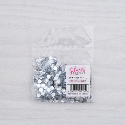Chloes Creative Cards Bling Box Refill - 5mm Crystal Clear