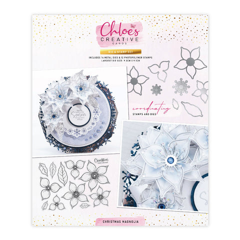 Chloes Creative Cards Die & Stamp Set - Christmas Magnolia