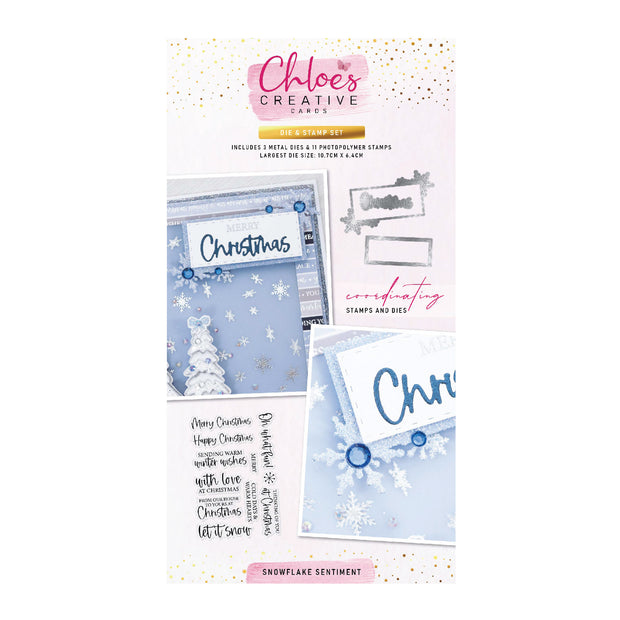 Chloes Creative Cards Die & Stamp Set - Snowflake Sentiment