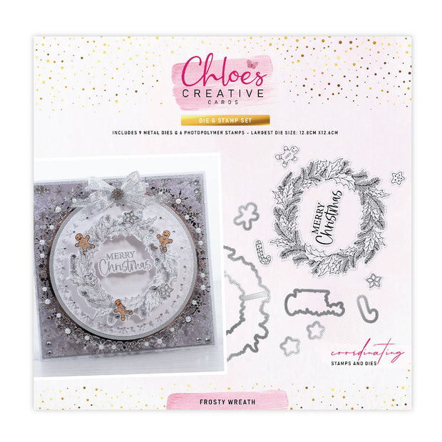 Chloes Creative Cards Die & Stamp Set – Frosty Wreath