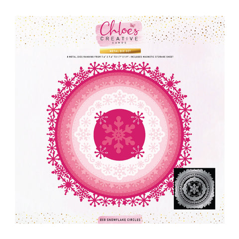 Chloes Creative Cards Metal Die Set – 8x8 Snowflake Circles