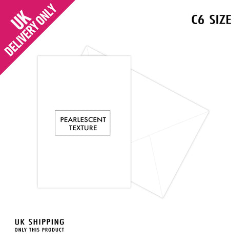 Craft UK C6 White Pearlescent Card Blanks and Envelopes