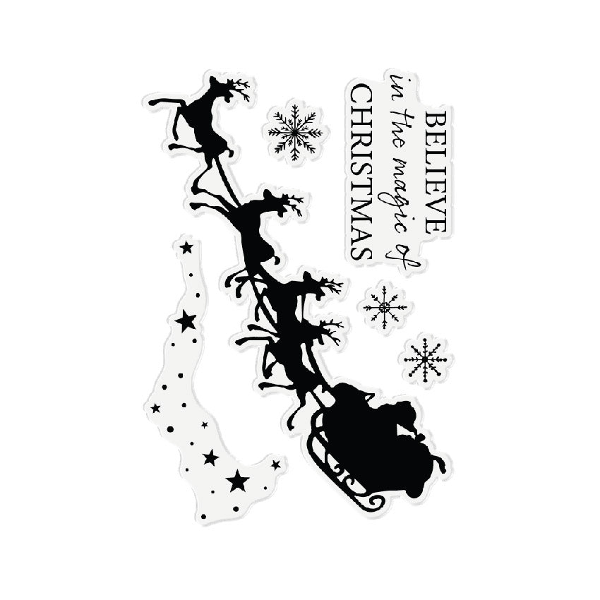 Chloes Creative Cards Photopolymer Stamp (A6) - Santa Sleigh Stamp Set