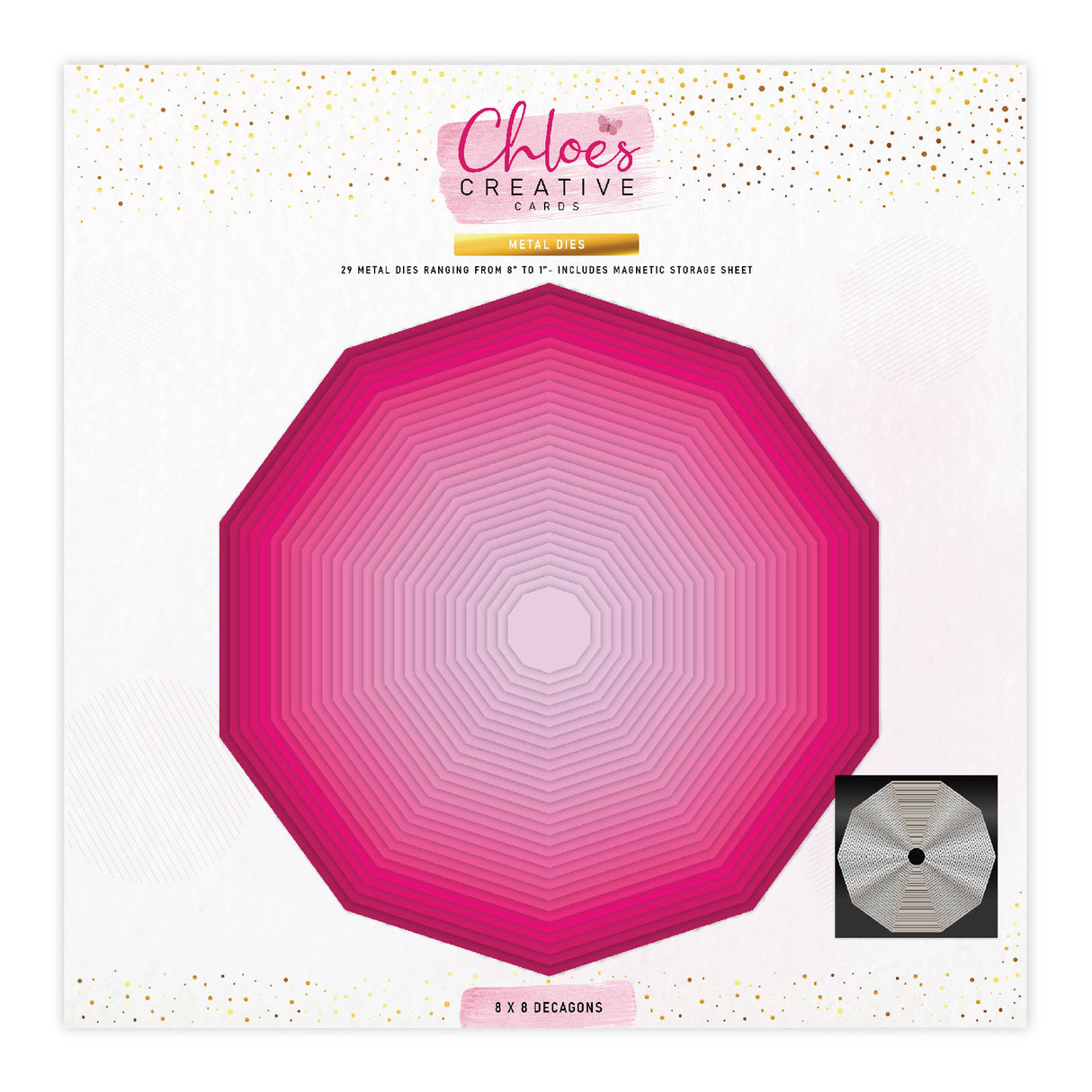 Chloes Creative Cards Metall-Stanzset – 8 x 8 Basic Decagon