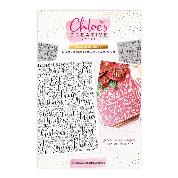 Chloes Creative Cards Christmas Sentiment Background A6 Photopolymer Stamp