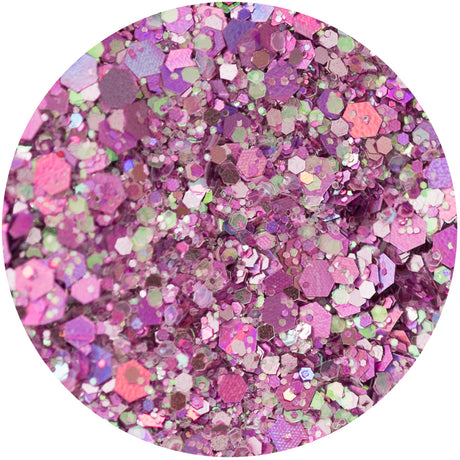 Paillettes scintillantes roses coquillages, pot de 1/2 oz