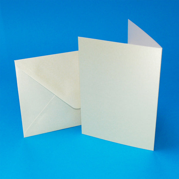 Craft UK C6 Ivory Pearlescent Card Blanks and Envelopes