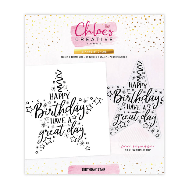 Chloes Creative Cards Photopolymer Stamp Set - Birthday Star