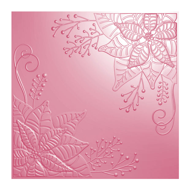 Chloes Creative Cards 3D Embossing Folder (6 x 6) - Poinsettia Corners