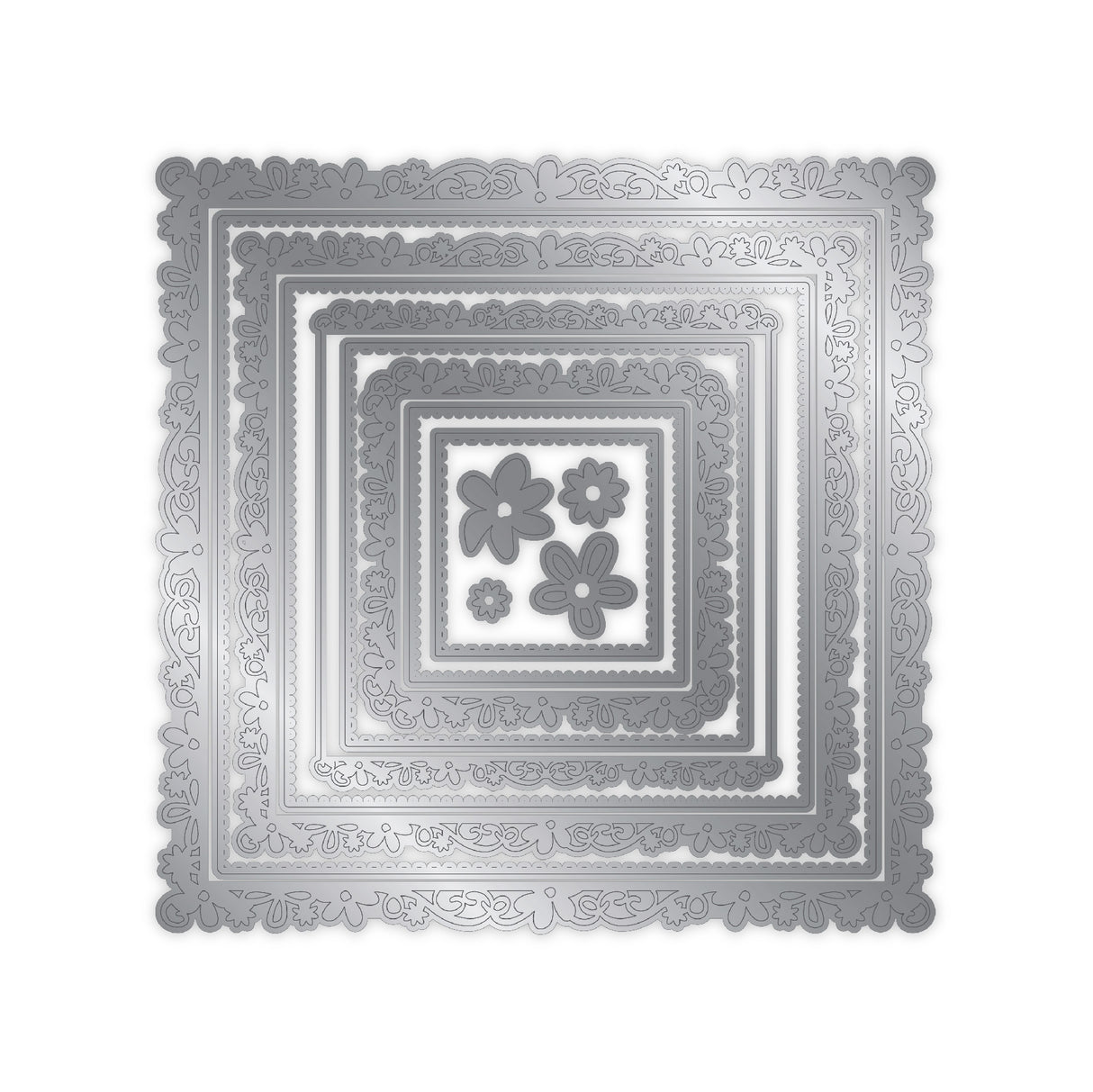 Chloes Creative Cards Metal Die Set – 8x8" Blooming Border