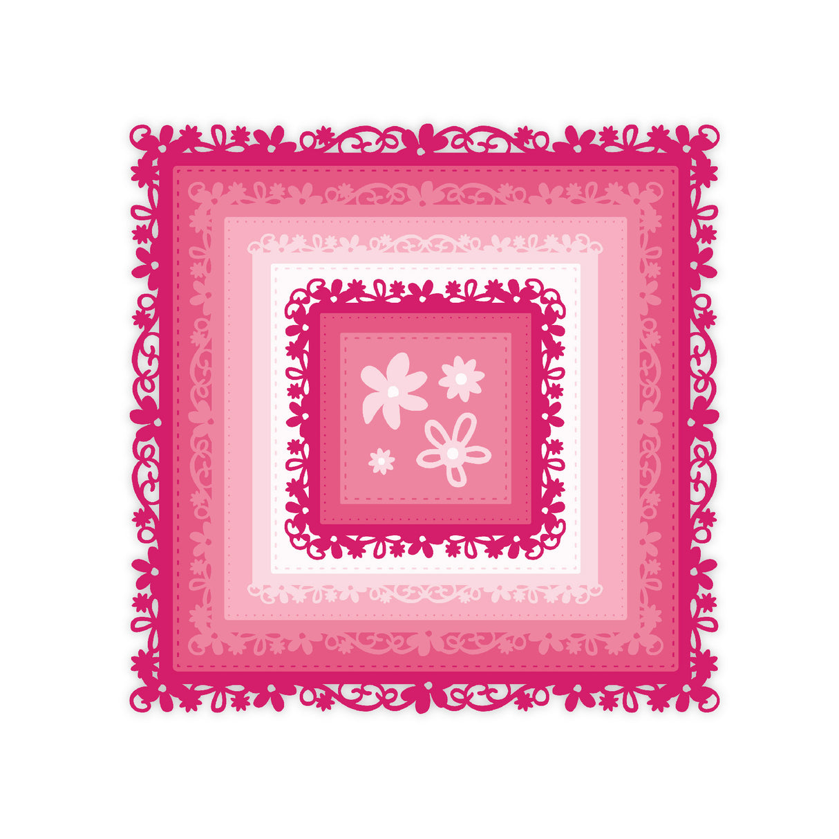 Chloes Creative Cards Metal Die Set – 8x8" Blooming Border
