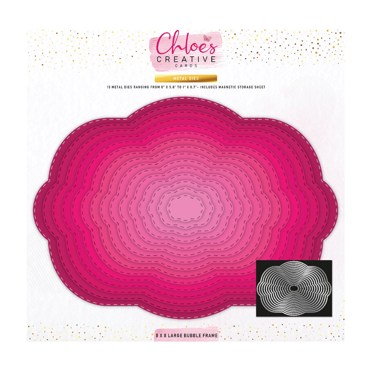 Ensemble de matrices en métal pour cartes créatives de Chloé – Grand cadre à bulles