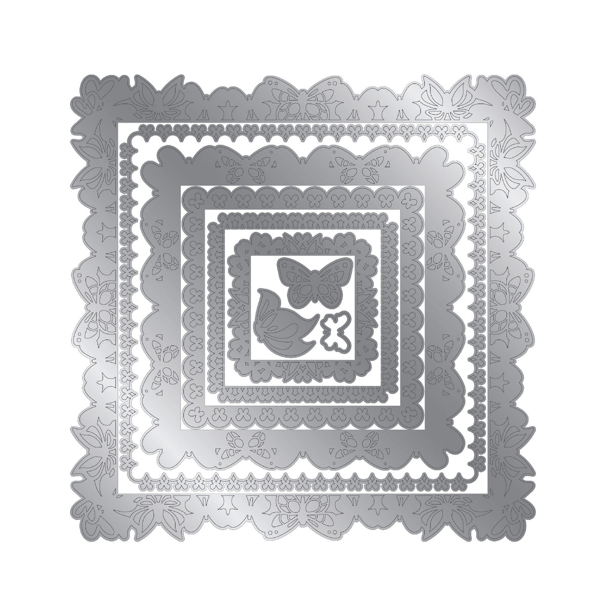 Chloes Creative Cards Metal Die Set - 8x8 Butterfly Frames