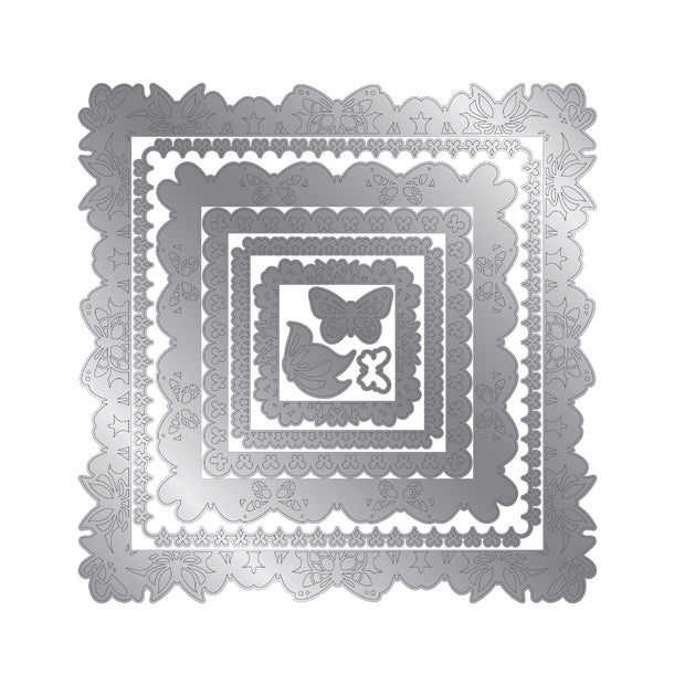 Chloes Creative Cards Metal Die Set - 8x8 Butterfly Frames