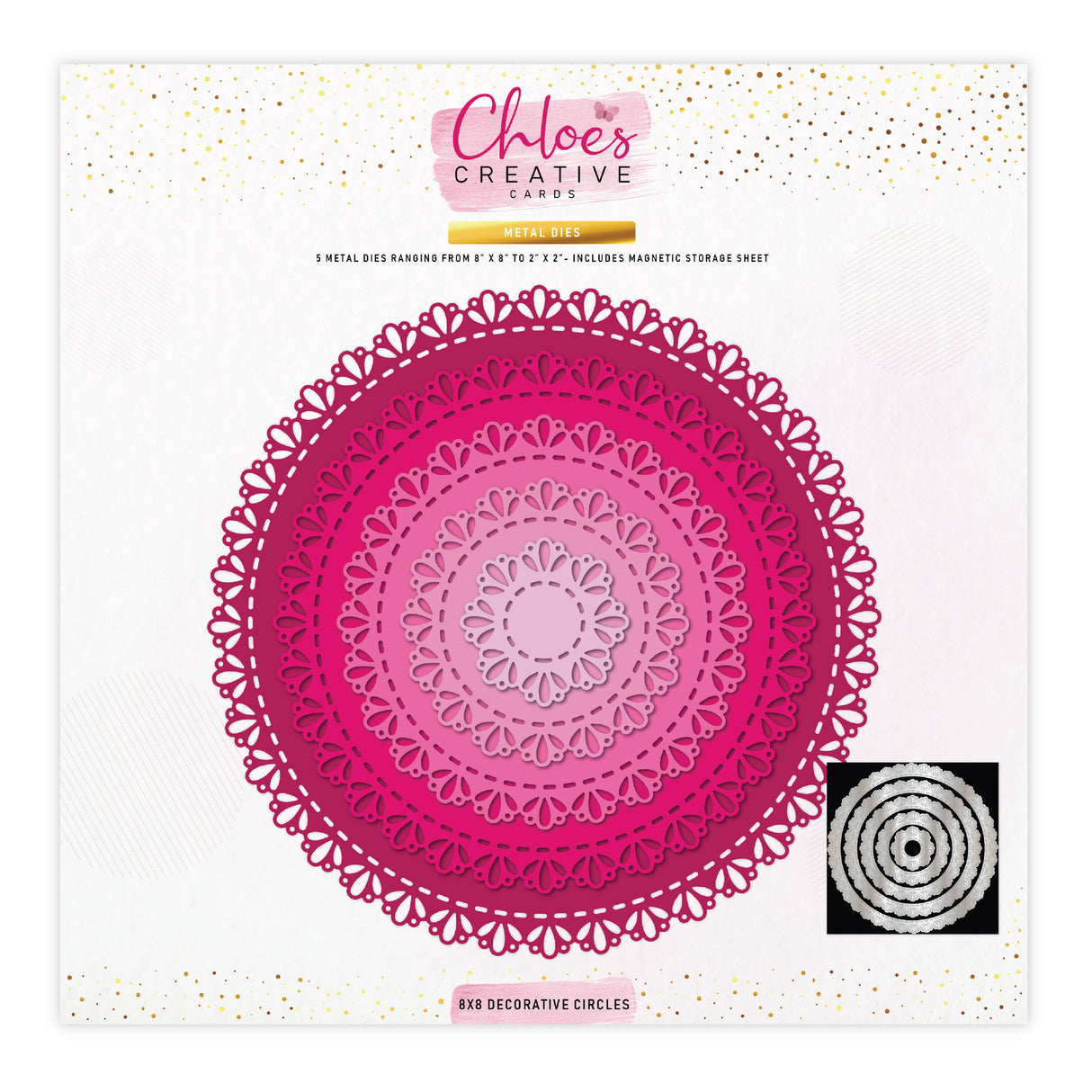 Chloes Creative Cards Metall-Stanzset – 8x8 Zoll dekorative Kreise