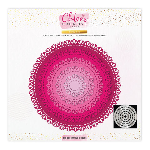Chloes Creative Cards 8x8” Metal Die Set – Decorative Circles