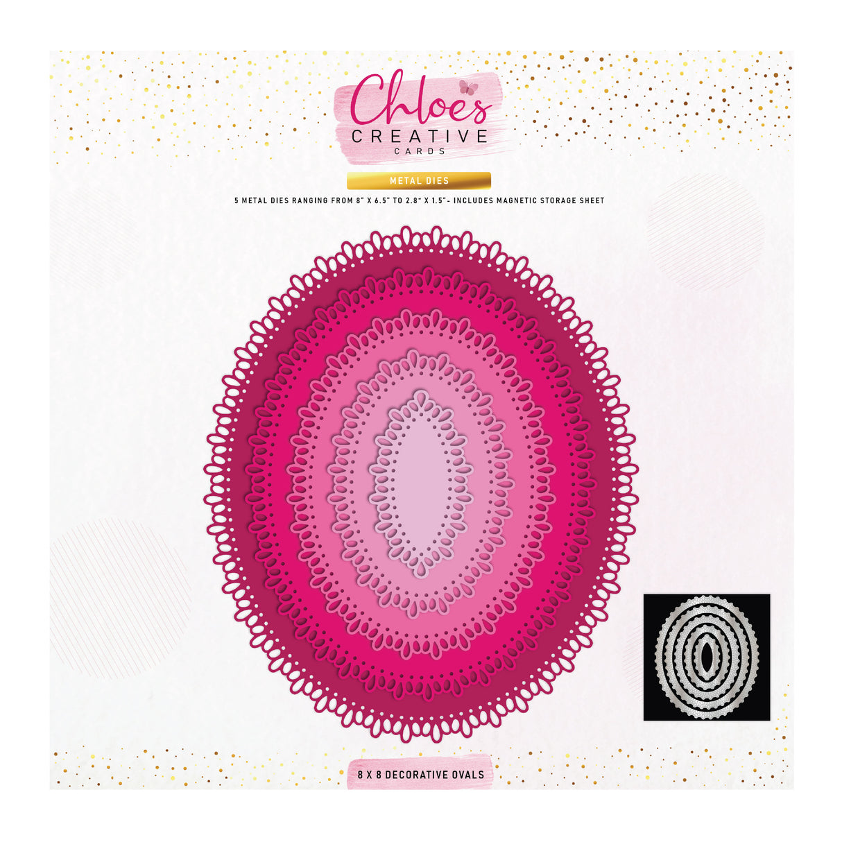 Chloes Creative Cards Metall-Stanzset – 8x8 Zoll dekorative Ovale