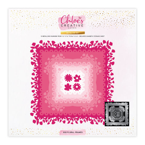 Chloes Creative Cards Metal Die Set - 8x8 Floral Frames