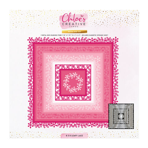 Chloes Creative Cards Metal Die Set - 8X8 Leafy Lace