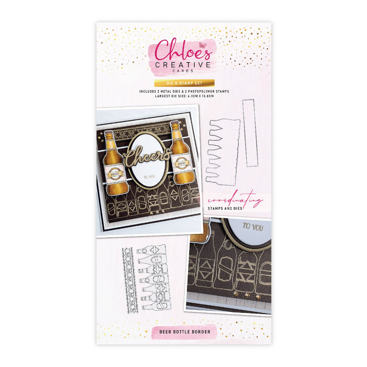 Chloes Creative Cards Die & Stamp Set - Beer Bottle Border