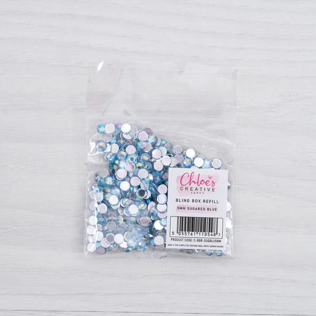 Chloes Creative Cards Bling Box Refill - 5mm Sugared Blue