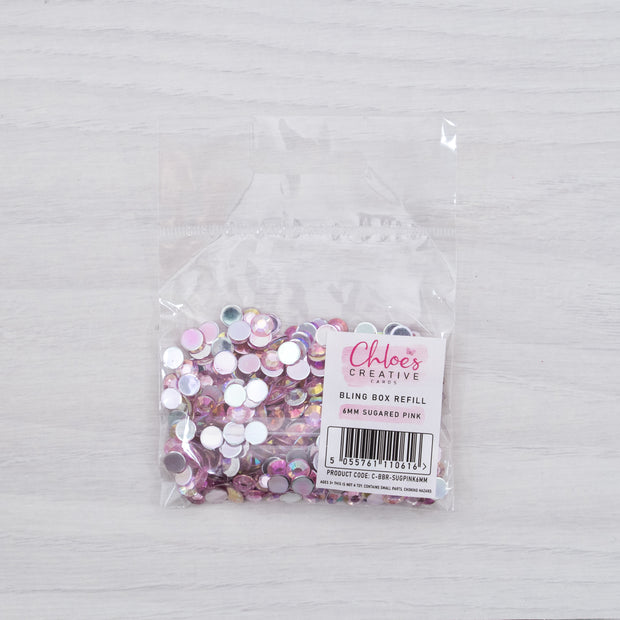 Chloes Creative Cards Bling Box Refill - 6mm Sugared Pink