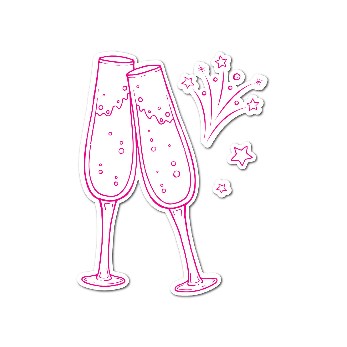 Chloes Creative Cards Die & Stamp Set - Champagne Glasses