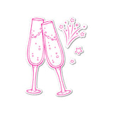 Chloes Creative Cards Die & Stamp Set - Champagne Glasses
