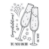 Chloes Creative Cards Die & Stamp Set - Champagne Glasses