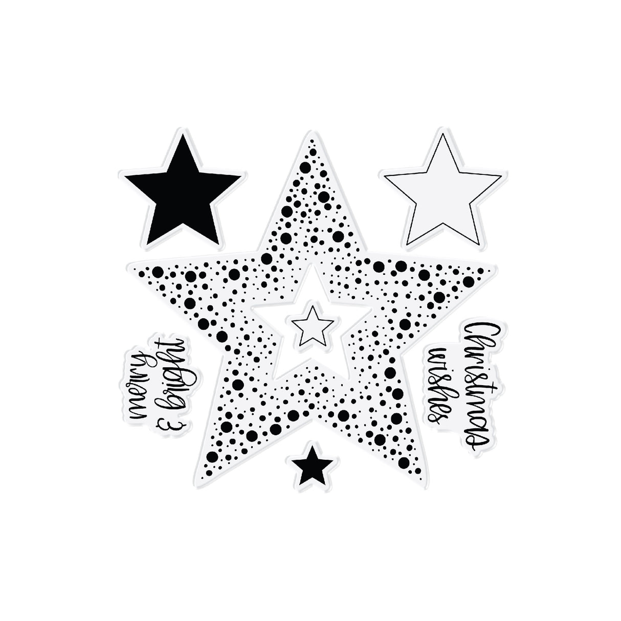 Chloes Creative Cards Photopolymer Stamp Set (Square) - Confetti Star