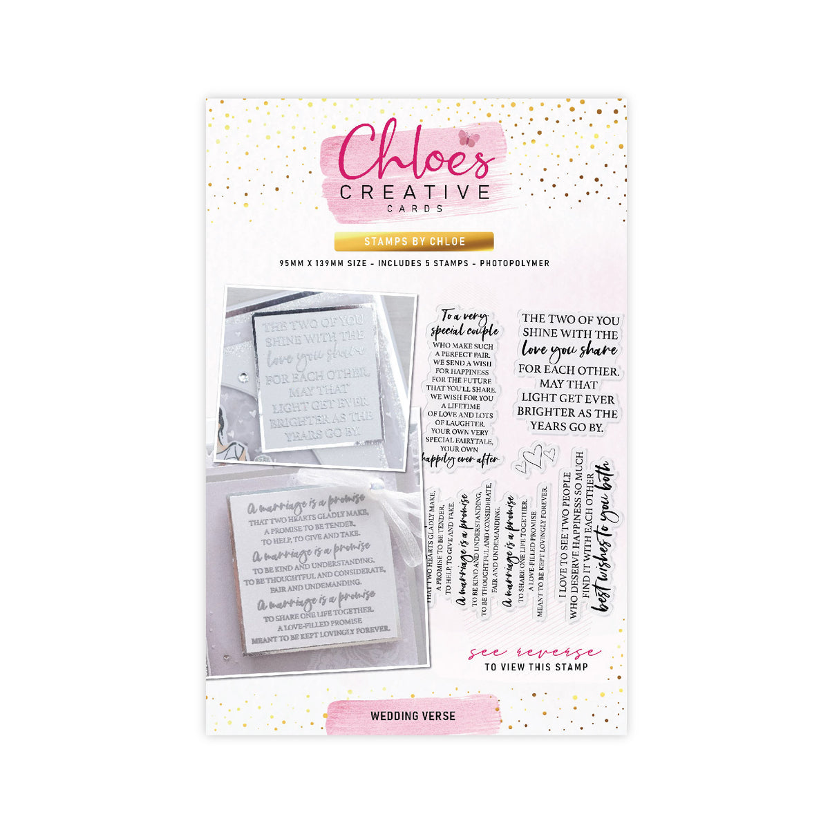 Chloes Creative Cards Photopolymer Stamp Set (A6) - Wedding Verse