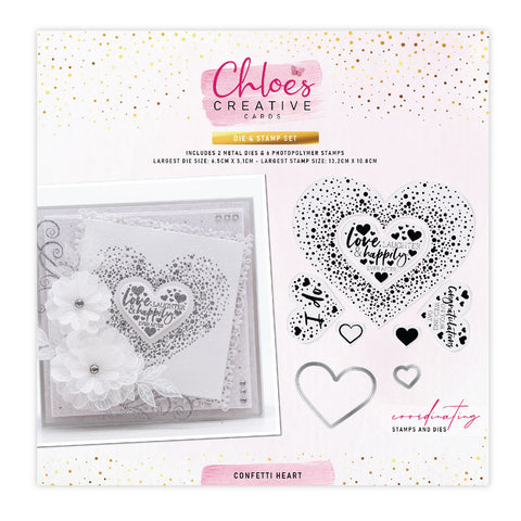 Chloes Creative Cards Die & Stamp - Confetti Heart