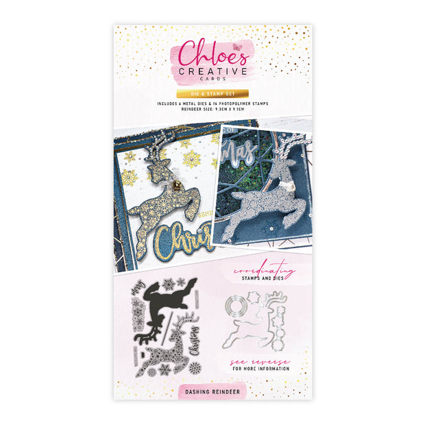 Chloes Creative Cards Die & Stamp Set - Dashing Reindeer