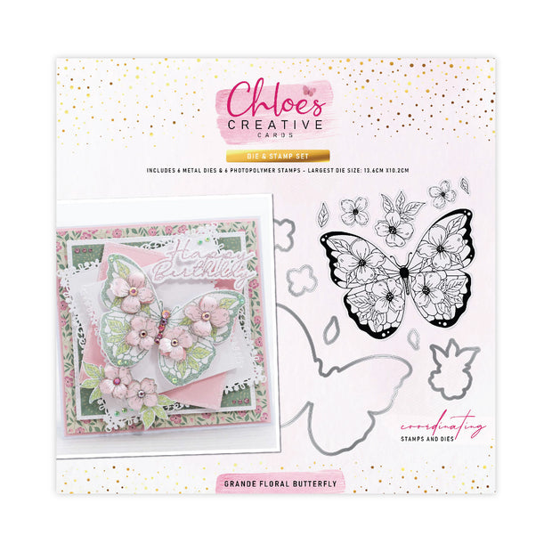 Chloes Creative Cards Die & Stamp - Grande Floral Butterfly