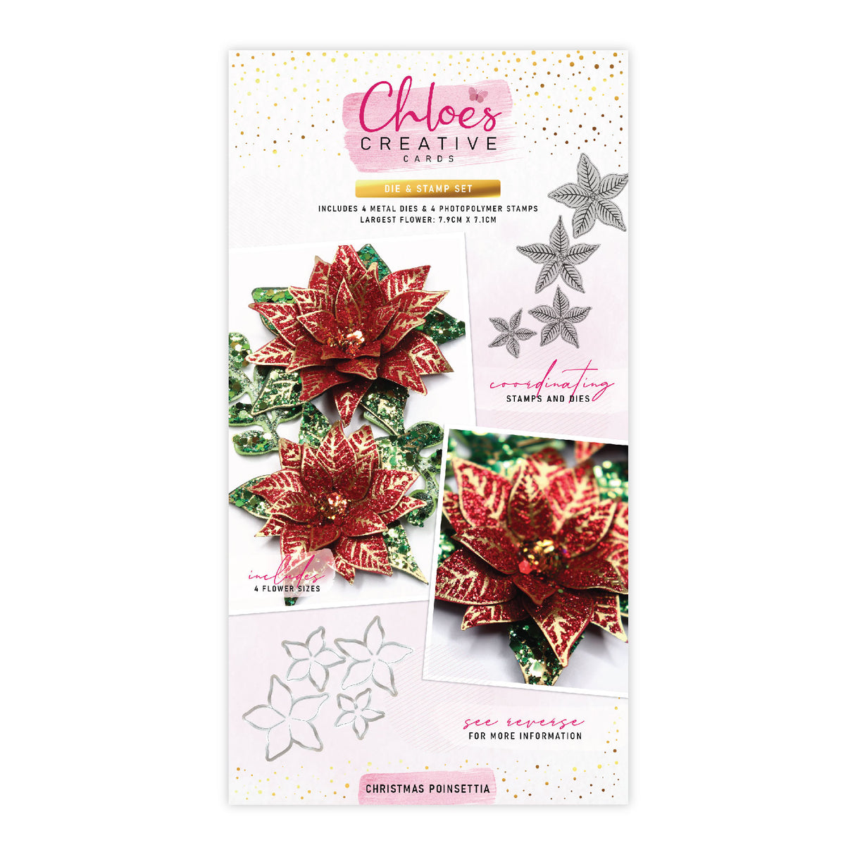 Chloes Creative Cards Die & Stamp Set - Christmas Poinsettia