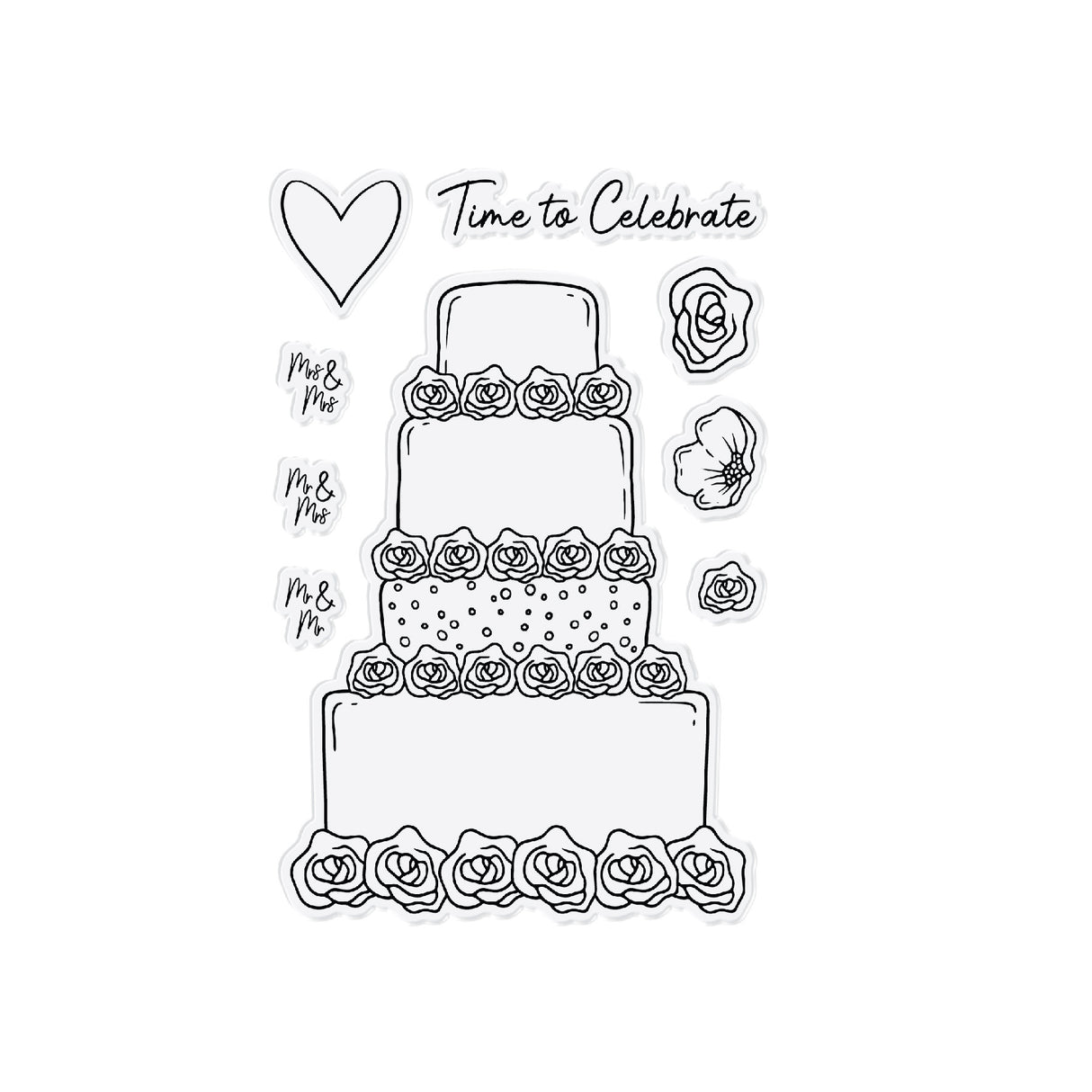 Chloes Creative Cards Die & Stamp Set - Wedding Cake