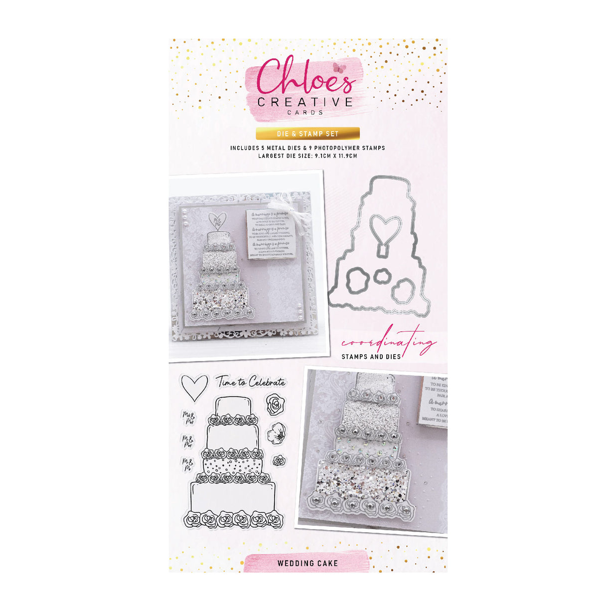 Chloes Creative Cards Die & Stamp Set - Wedding Cake