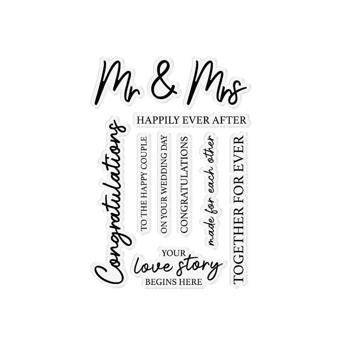 Chloes Creative Cards Die & Stamp Set - Wedding Sentiment Builder