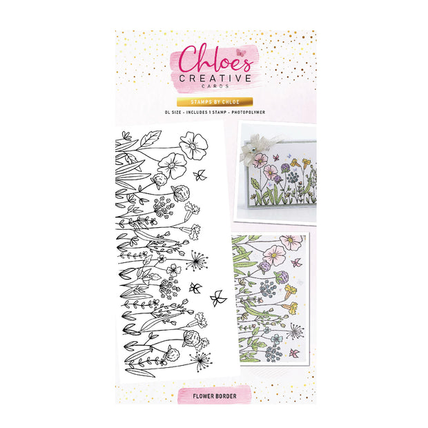 Chloes Creative Cards Flower Border DL Photopolymer Stamp