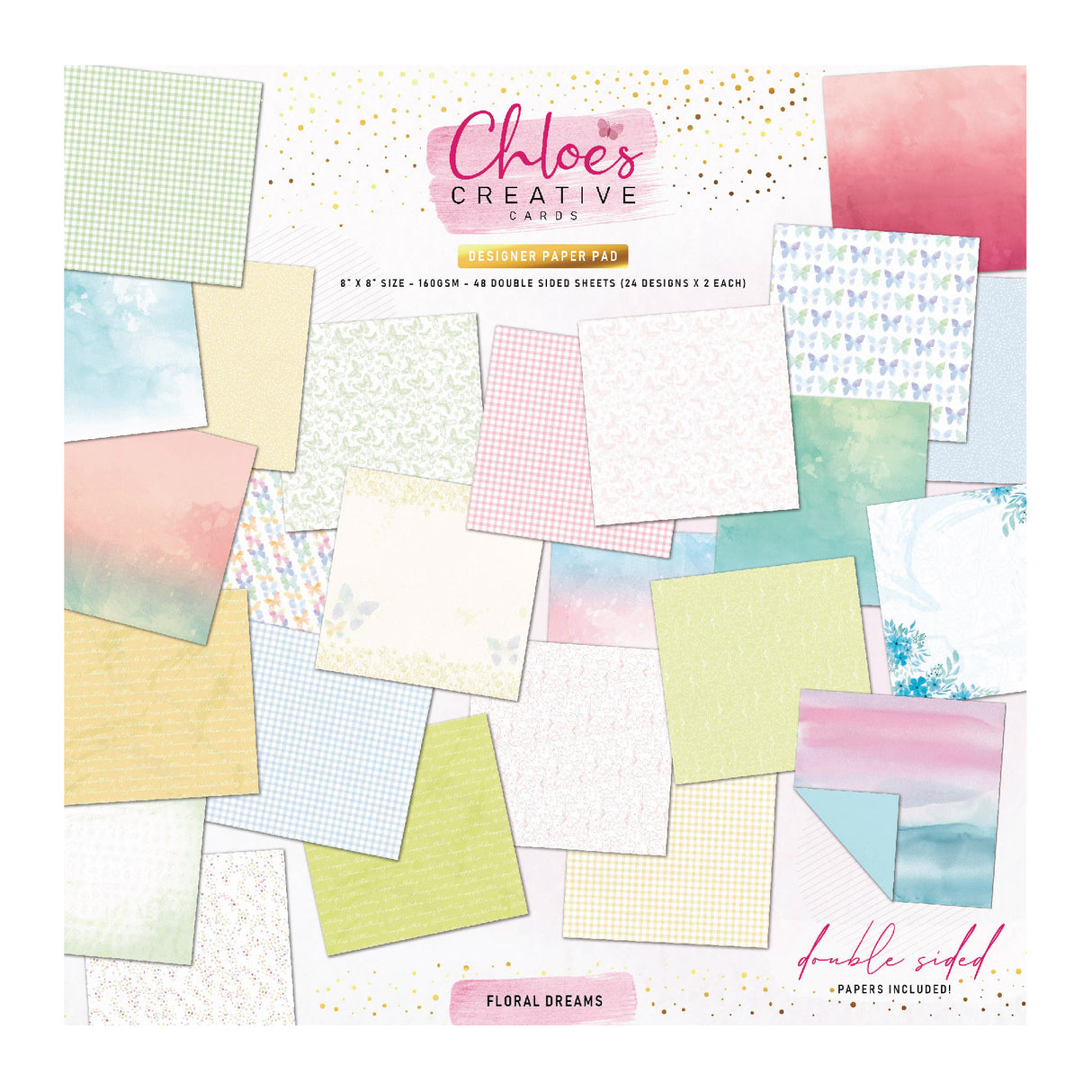 Bloc de papier design 8x8" Chloes Creative Cards – Rêves floraux