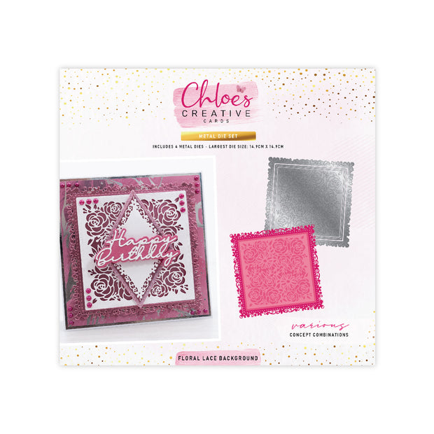 Chloes Creative Cards Metal Die Set – Floral Lace Background