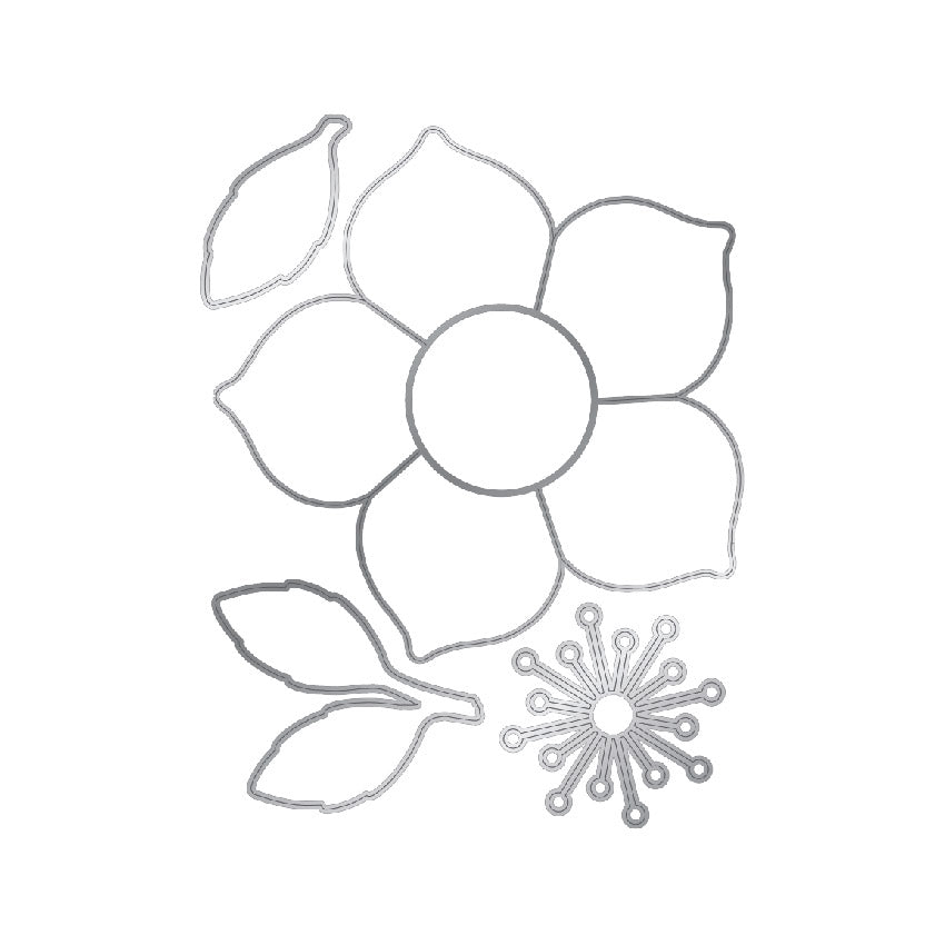 Chloes Creative Cards Die & Stamp Set - Grande Christmas Rose