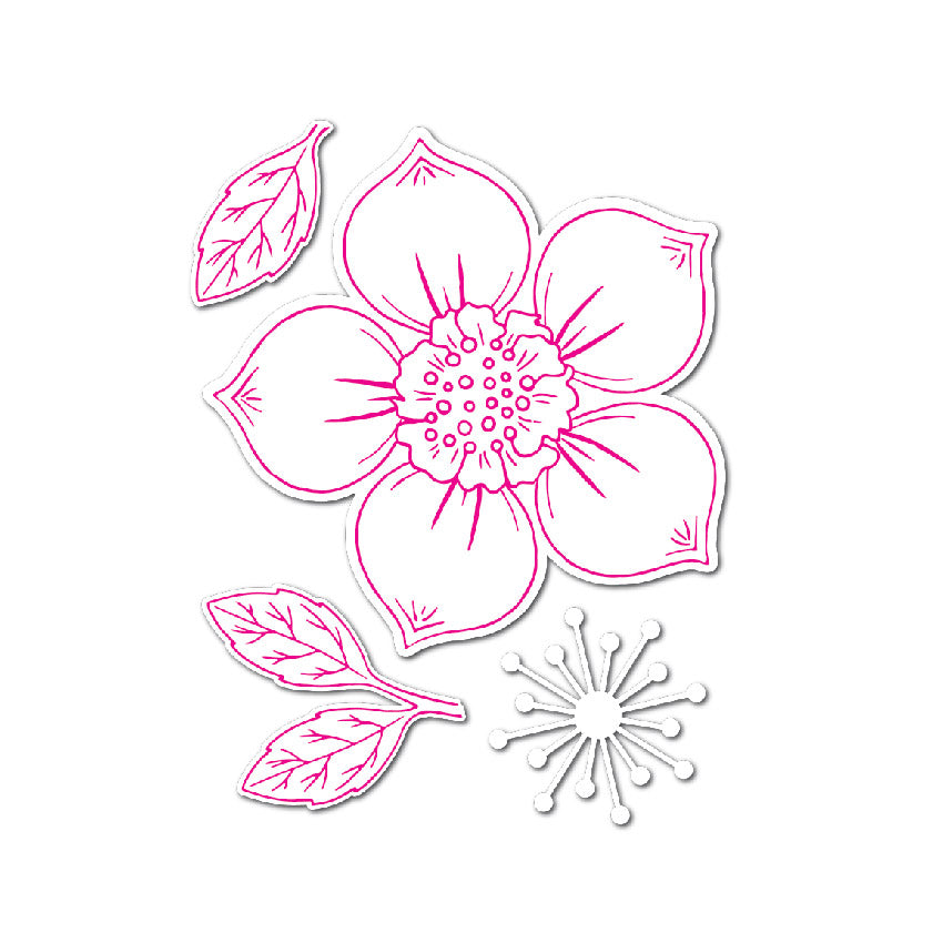 Chloes Creative Cards Die & Stamp Set - Grande Christmas Rose