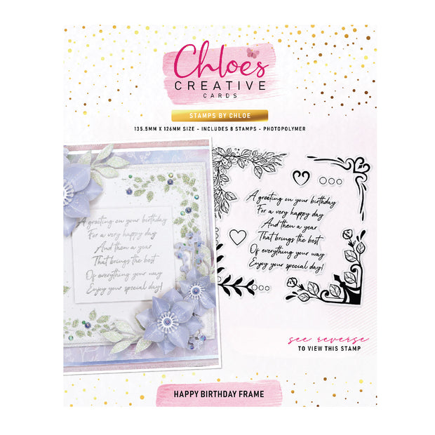 Chloes Creative Cards Photopolymer Stamp Set - Happy Birthday Frame