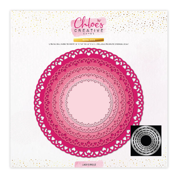 Chloes Creative Cards Metal Die Set - 8x8 Lacy Circles