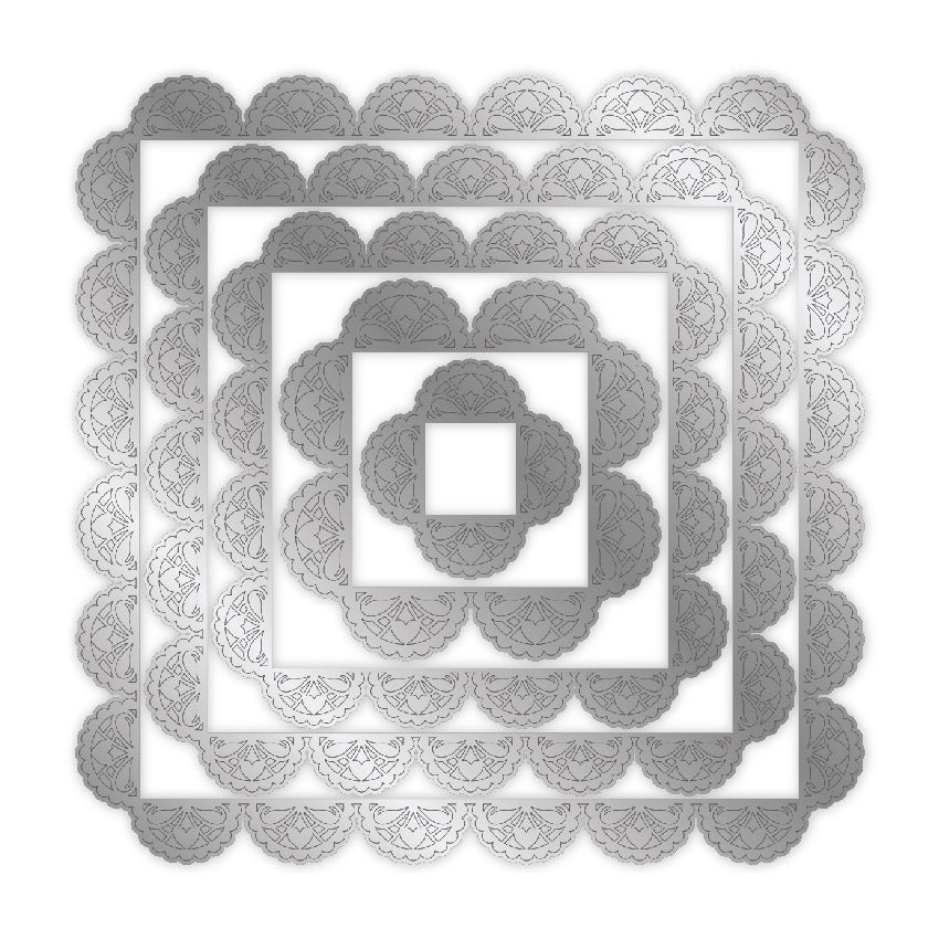 Chloes Creative Cards Metall-Stanzset – 8 x 8 Spitzenquadrate