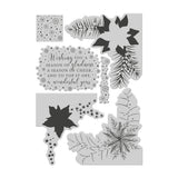 Ensemble de tampons photopolymères Chloes Creative Cards (A5) - Coins de poinsettia superposés